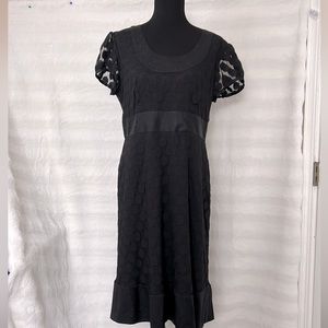 ALFANI WOMAN BLACK EMBROIDERED Ruffled lace DRESS WOMAN’S PLUS SIZE 14